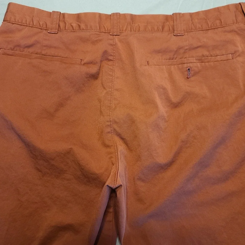 J.Crew Re-Imagined Chino Shorts Mens 36 Rust Orange Stretch Cotton Casual Summer